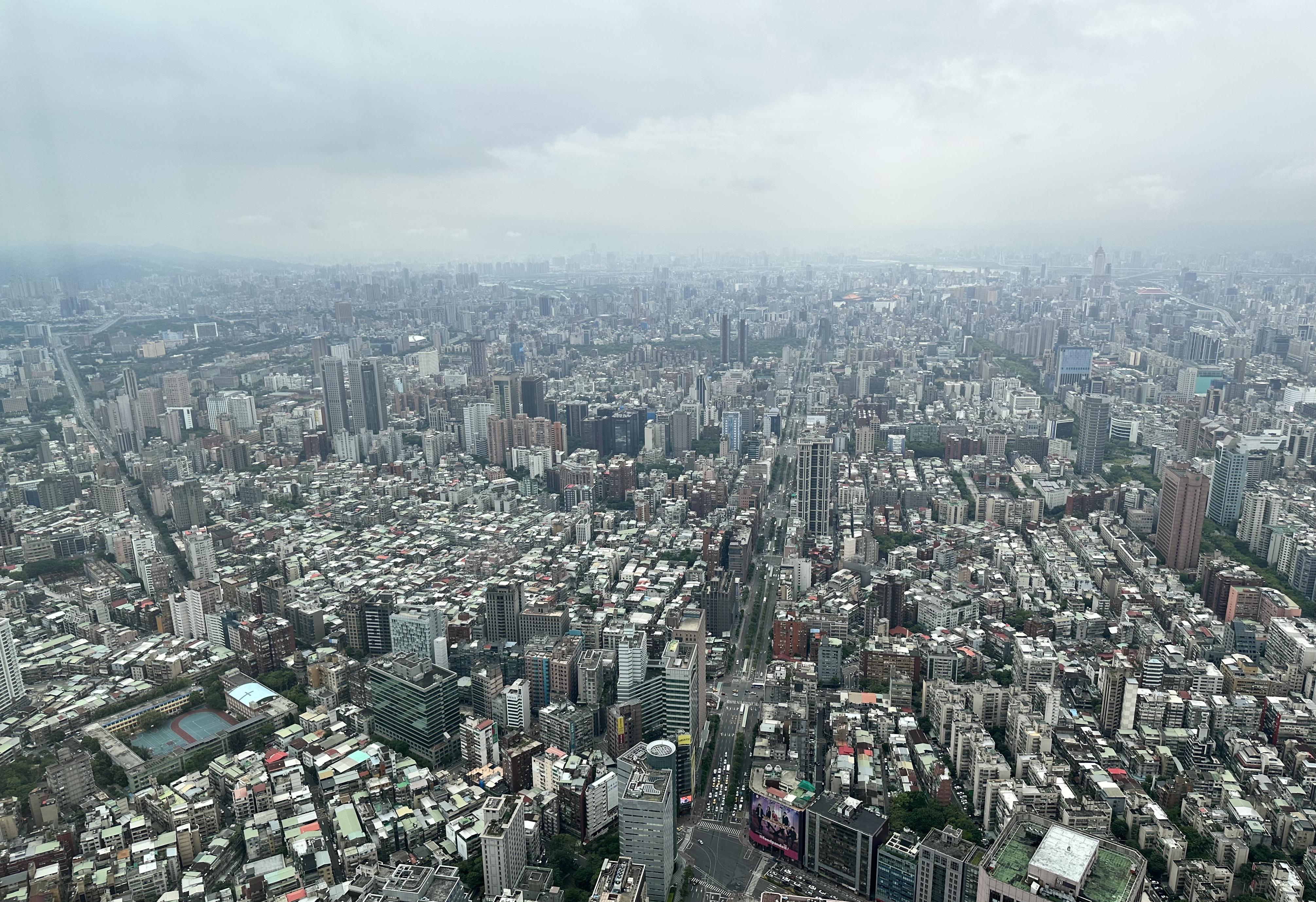 Looking down at Taipei from the top of Taipei 101